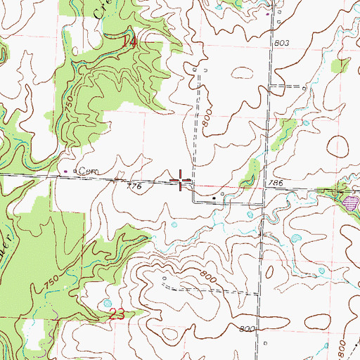 Topographic Map of Brush College School (historical), MO