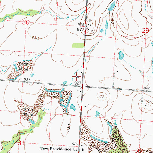 Topographic Map of Valley Dell School (historical), MO