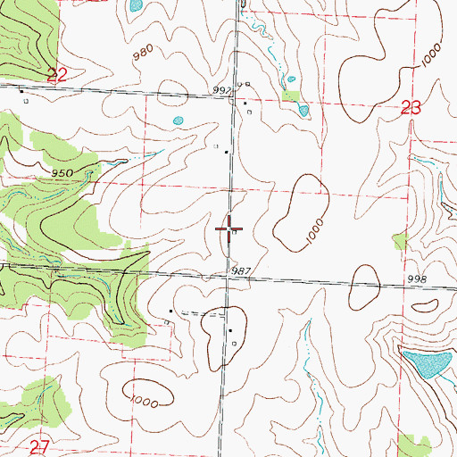 Topographic Map of Rosebank School (historical), MO