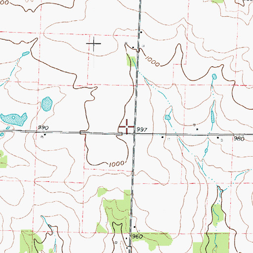 Topographic Map of Dewey School (historical), MO