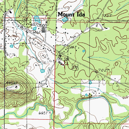 Topographic Map of Womble Ranger Station, AR