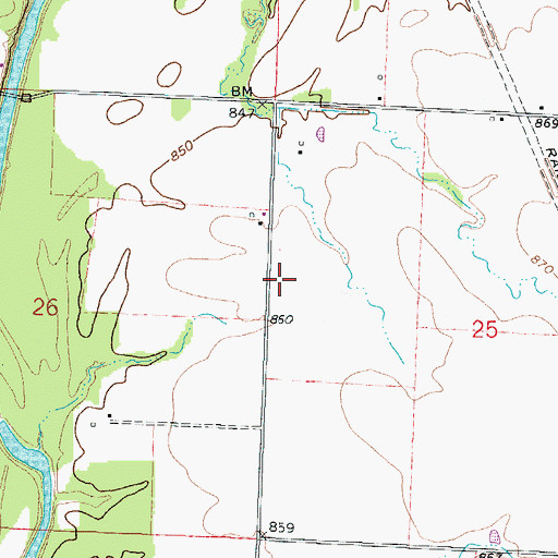 Topographic Map of Burton School (historical), MO