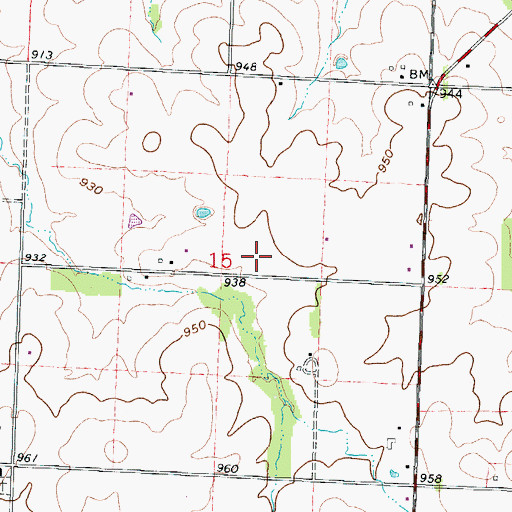 Topographic Map of Center School (historical), MO