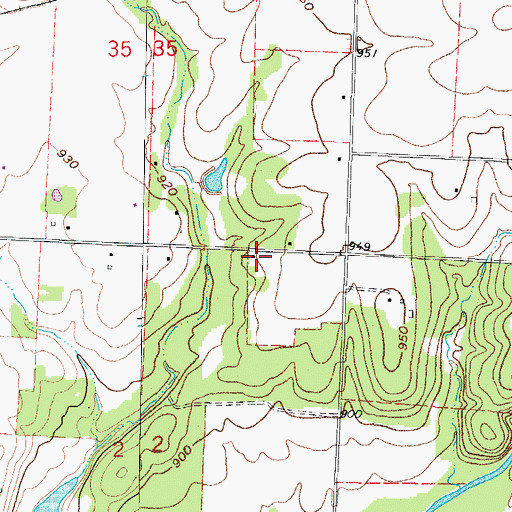 Topographic Map of Pearl Hill School (historical), MO