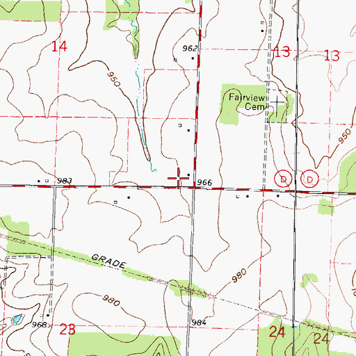 Topographic Map of Garden Dell School (historical), MO