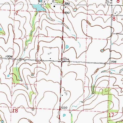 Topographic Map of Elmira School (historical), MO