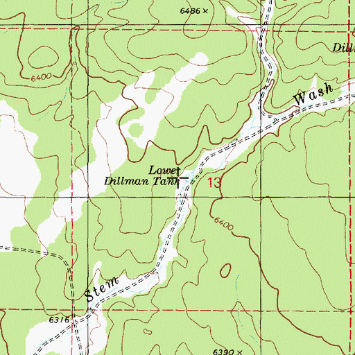 Topographic Map of Lower Dillman Tank, AZ