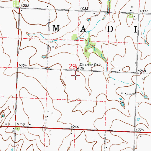 Topographic Map of Charter Oak School (historical), MO