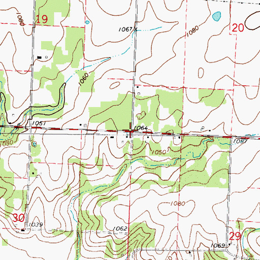 Topographic Map of Midway, MO