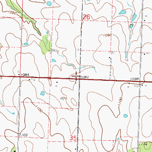 Topographic Map of Sunflower School (historical), MO