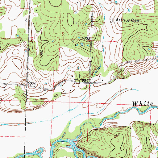 Topographic Map of Arthur School (historical), MO
