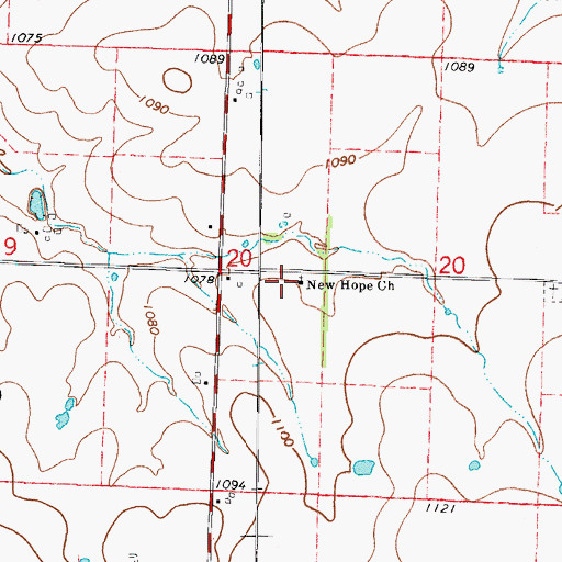 Topographic Map of New Hope School (historical), MO
