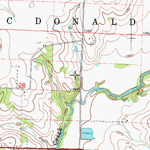 Topographic Map of Rusk School (historical), MO
