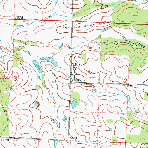 Topographic Map of Blake School (historical), MO