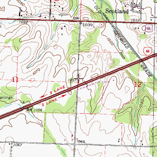 Topographic Map of Scotland School (historical), MO