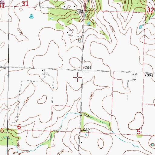 Topographic Map of Gem School (historical), MO