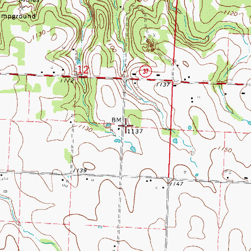 Topographic Map of Banner School (historical), MO