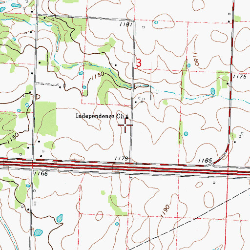 Topographic Map of Independence School (historical), MO