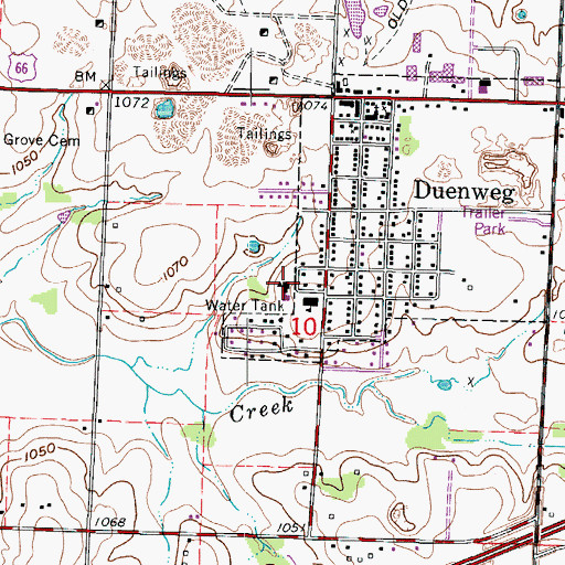 Topographic Map of Duenweg Elementary School, MO