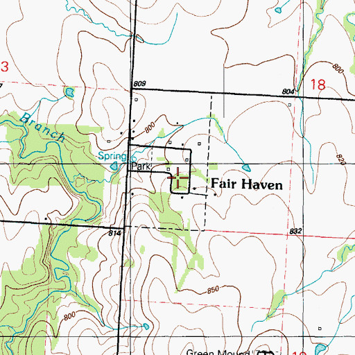 Topographic Map of Fair Haven School (historical), MO