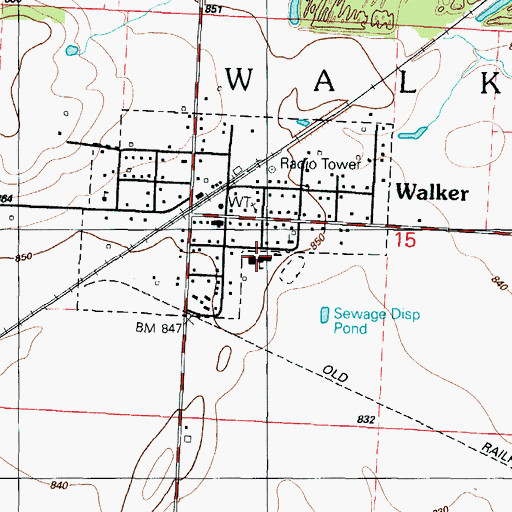 Topographic Map of Northeast Vernon County R-1 High School, MO