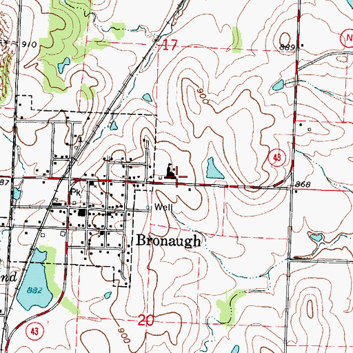 Topographic Map of Bronaugh Elementary School, MO