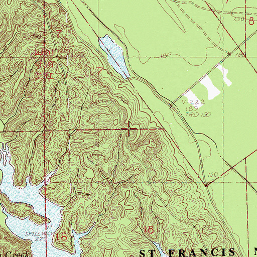 Topographic Map of Crowley Ridge Overlook, AR