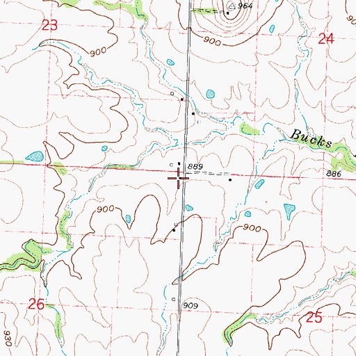 Topographic Map of Bryan School (historical), MO