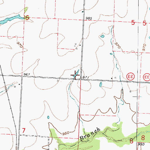 Topographic Map of Shady Grove School (historical), MO