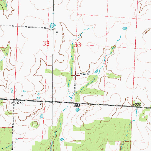Topographic Map of Ginger Hill School (historical), MO