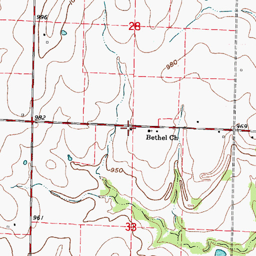 Topographic Map of Rocky Mound School (historical), MO