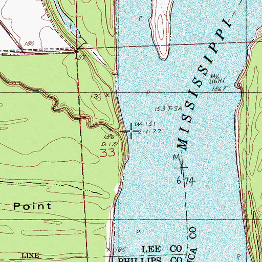 Topographic Map of Tate Landing, AR