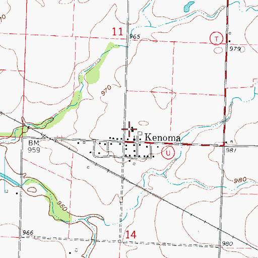 Topographic Map of Kenoma School (historical), MO