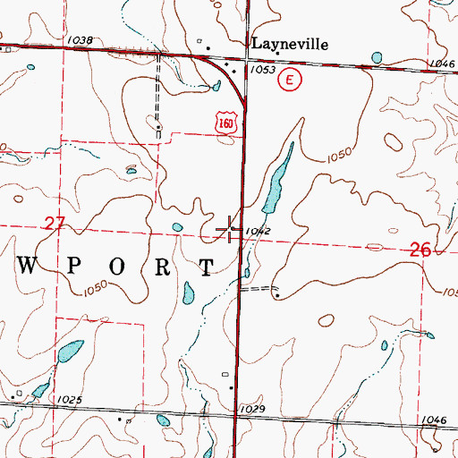 Topographic Map of Prairie Chapel School (historical), MO