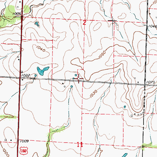 Topographic Map of Fairmount School (historical), MO