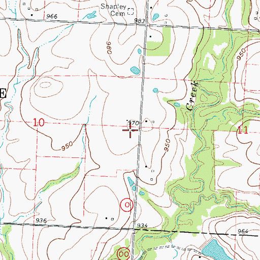 Topographic Map of Shapley School (historical), MO