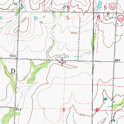 Topographic Map of Farmers Union School (historical), MO