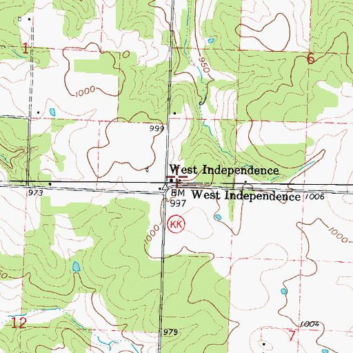 Topographic Map of Independence School (historical), MO