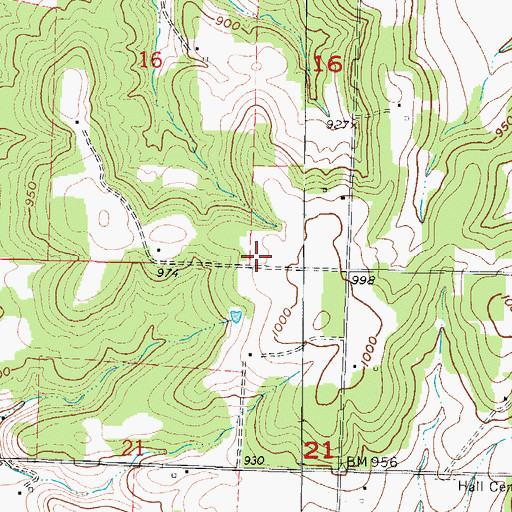 Topographic Map of Hall School (historical), MO