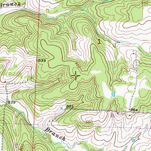 Topographic Map of Center School (historical), MO