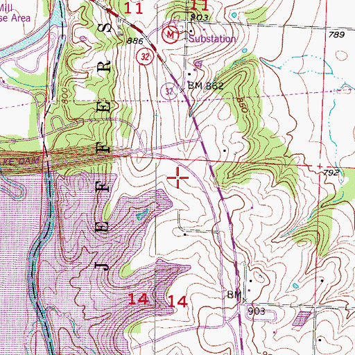 Topographic Map of Montgomery School (historical), MO