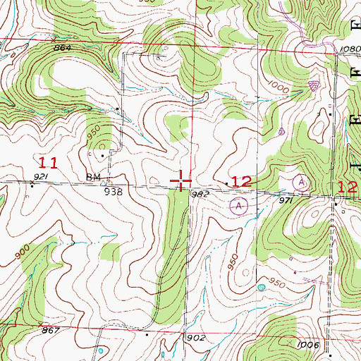 Topographic Map of Red Hill School (historical), MO