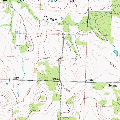 Topographic Map of Mitchell School (historical), MO