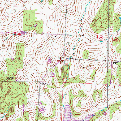 Topographic Map of Bethel School (historical), MO