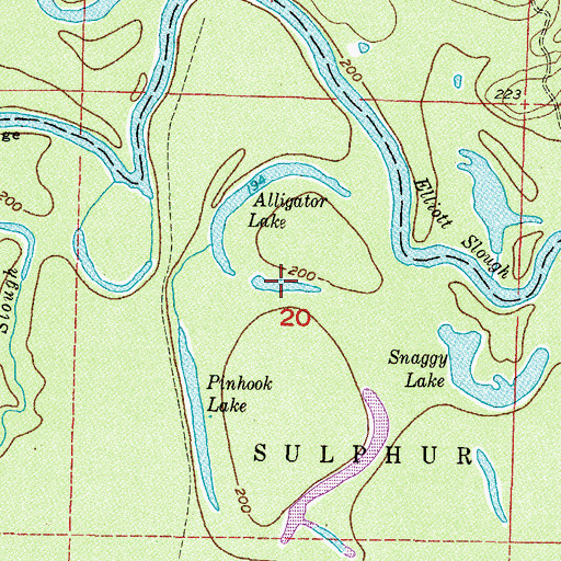 Topographic Map of Alligator Lake, AR