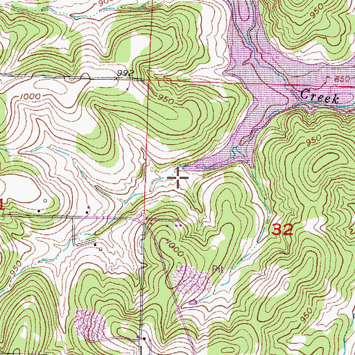 Topographic Map of Mount Zion School (historical), MO