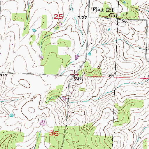 Topographic Map of Flint Hill School (historical), MO