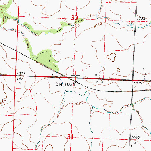 Topographic Map of Pleasant Valley School (historical), MO