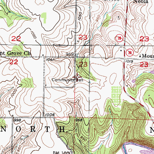 Topographic Map of Elm Limb School, MO