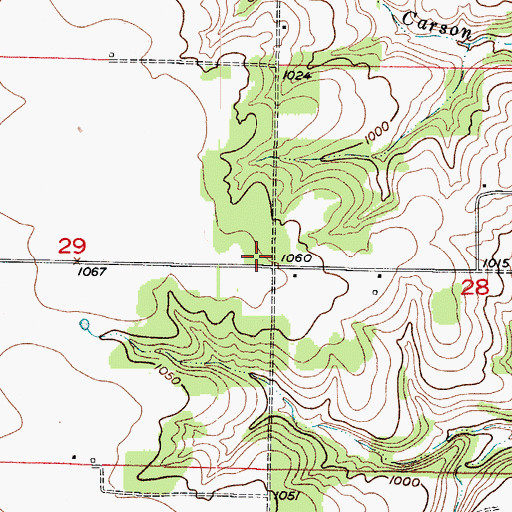 Topographic Map of Gentry School (historical), MO